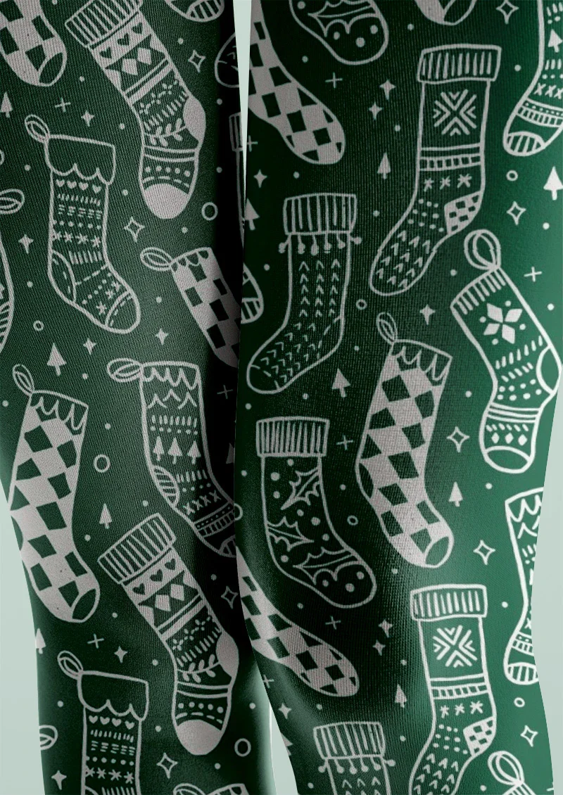 Viken Plan Green Bandana Western Tights Hosiery Pantyhose - Image 3