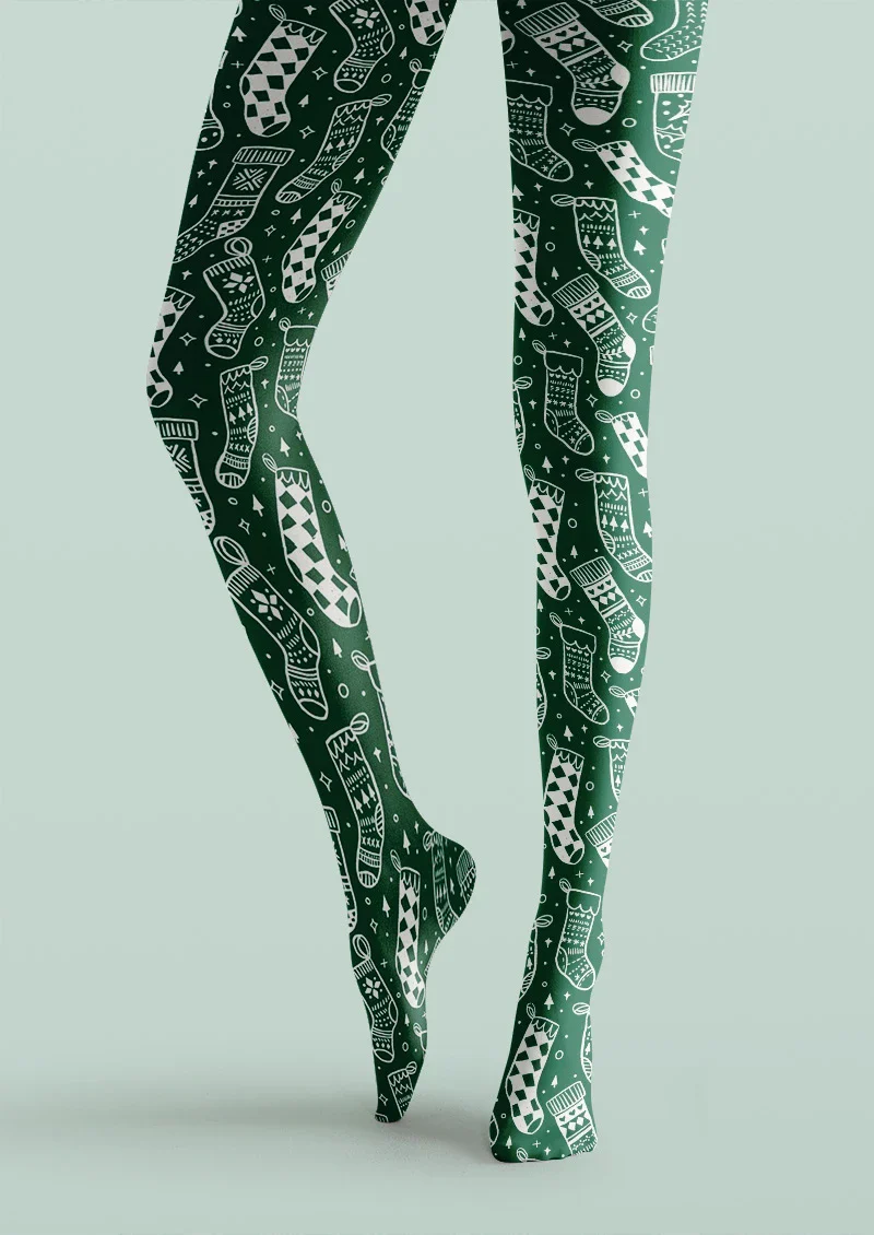 Viken Plan Green Bandana Western Tights Hosiery Pantyhose - Image 4