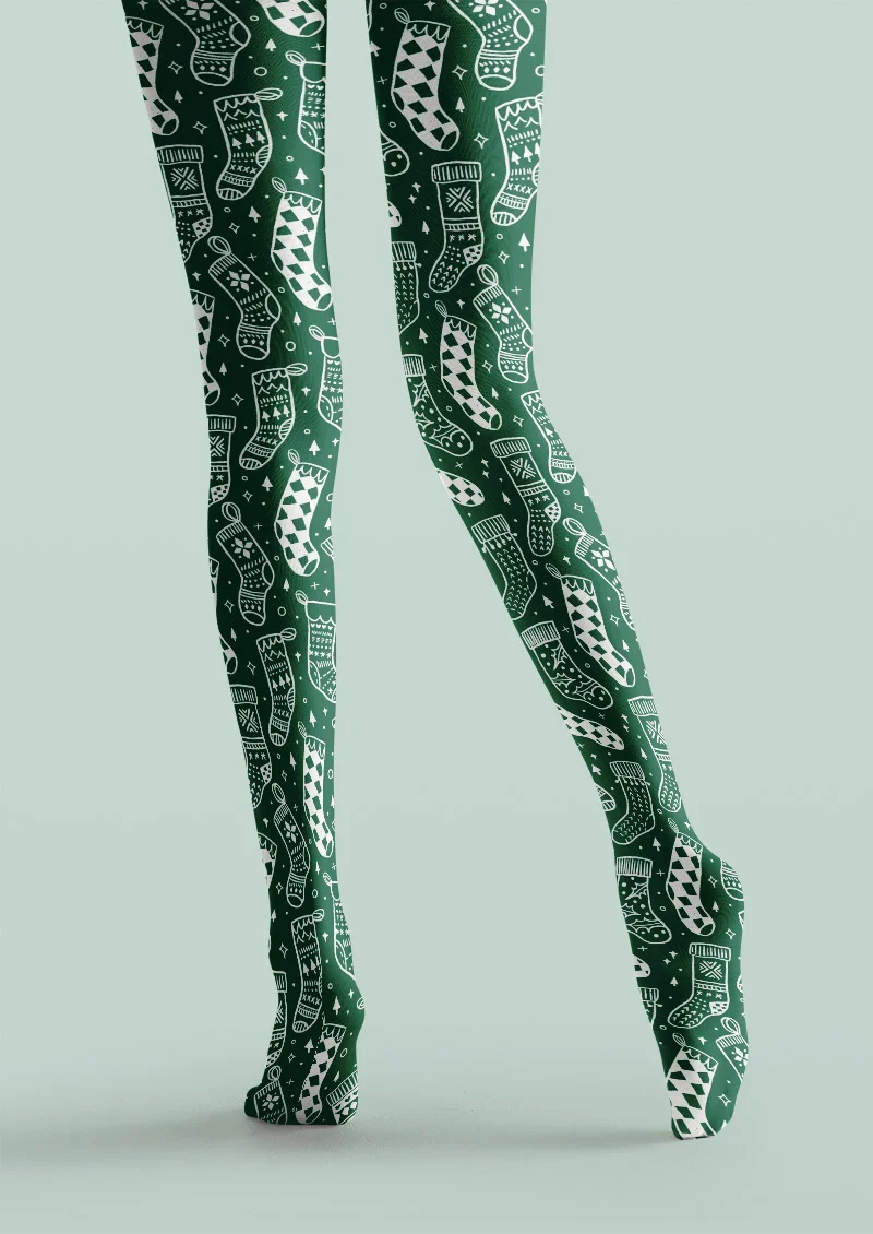 Viken Plan Green Bandana Western Tights Hosiery Pantyhose - Image 5