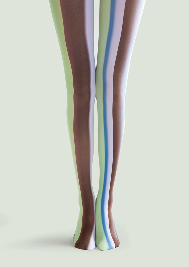 Viken Plan Fashion Printed Tights Personality Pantyhose/Tights [Greenish Stripe] - Image 3