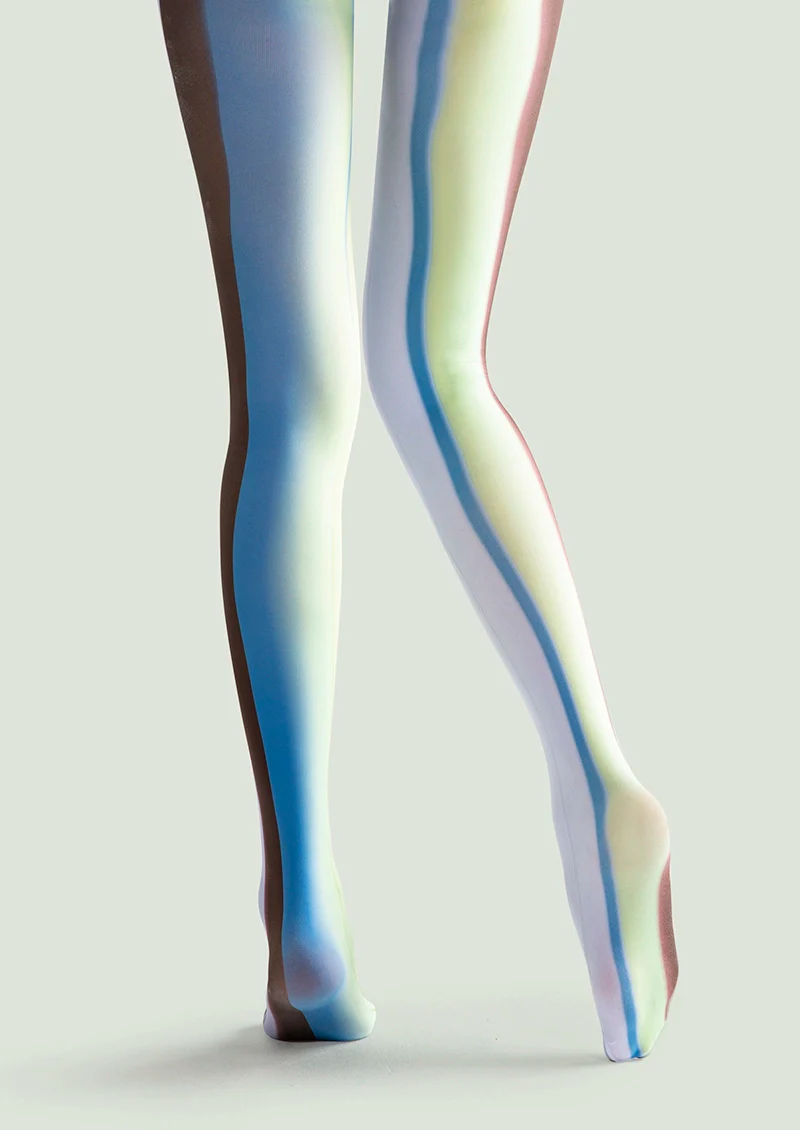 Viken Plan Fashion Printed Tights Personality Pantyhose/Tights [Greenish Stripe] - Image 5