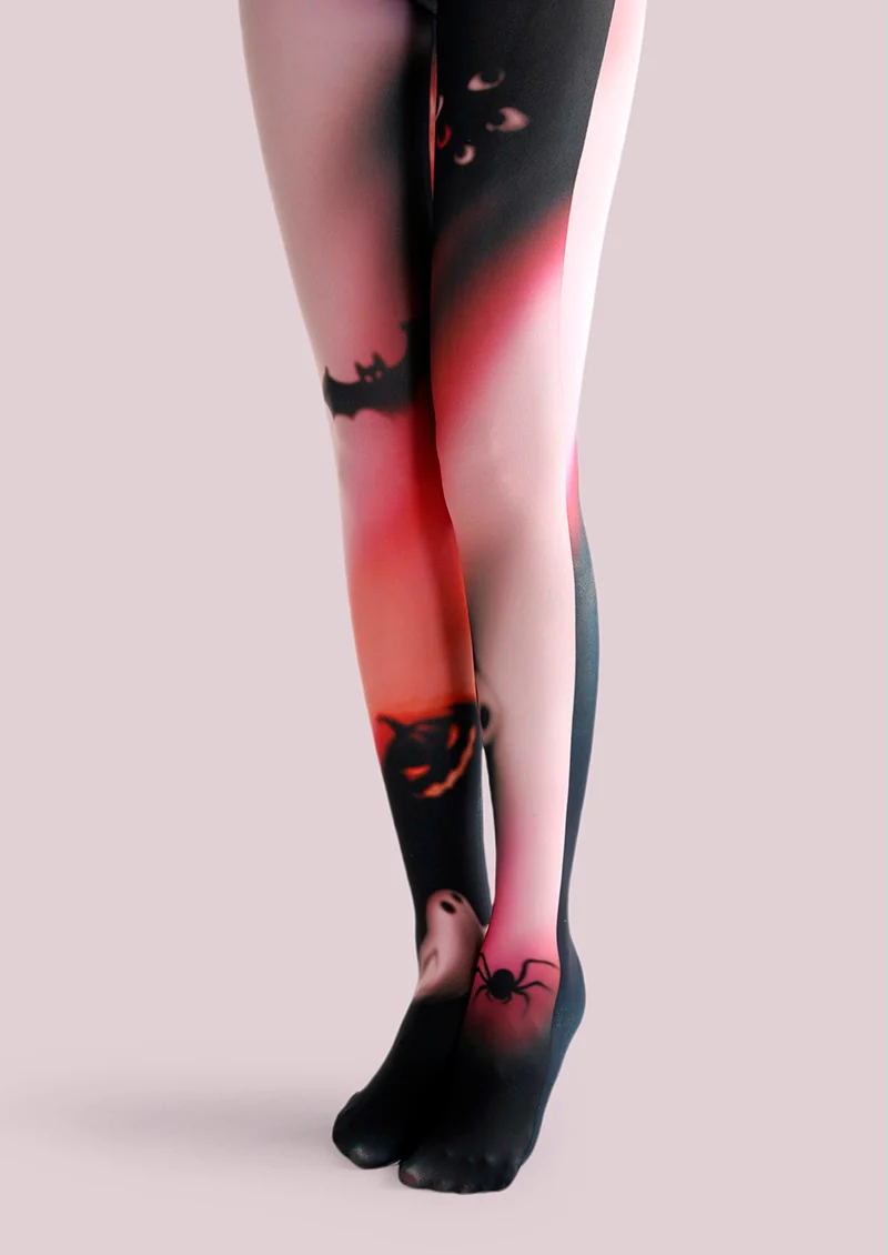 Viken Plan Holiday Print Tights Personality Pantyhose/Tights [Halloween Forbidden place] - Image 3