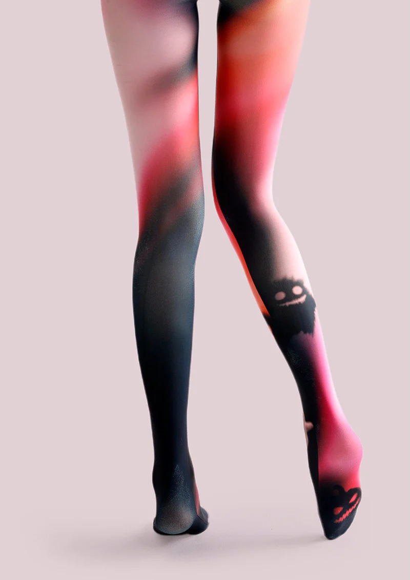 Viken Plan Holiday Print Tights Personality Pantyhose/Tights [Halloween Forbidden place] - Image 4