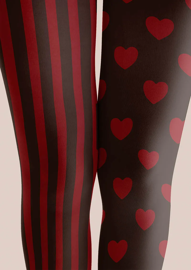 Viken Plan Valentine's Day Heartbeat Stripe Tights Hosiery Pantyhose - Image 3