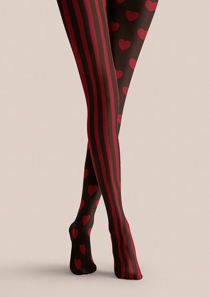 Viken Plan Valentine's Day Heartbeat Stripe Tights Hosiery Pantyhose - Image 4