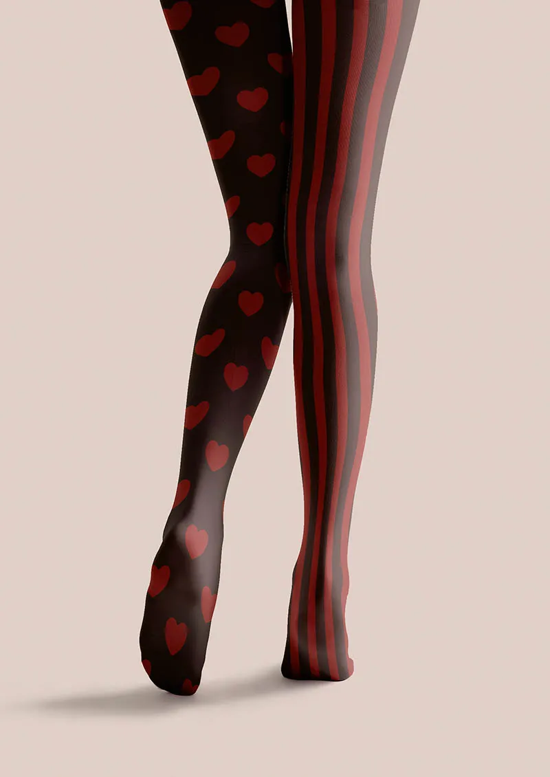 Viken Plan Valentine's Day Heartbeat Stripe Tights Hosiery Pantyhose - Image 5