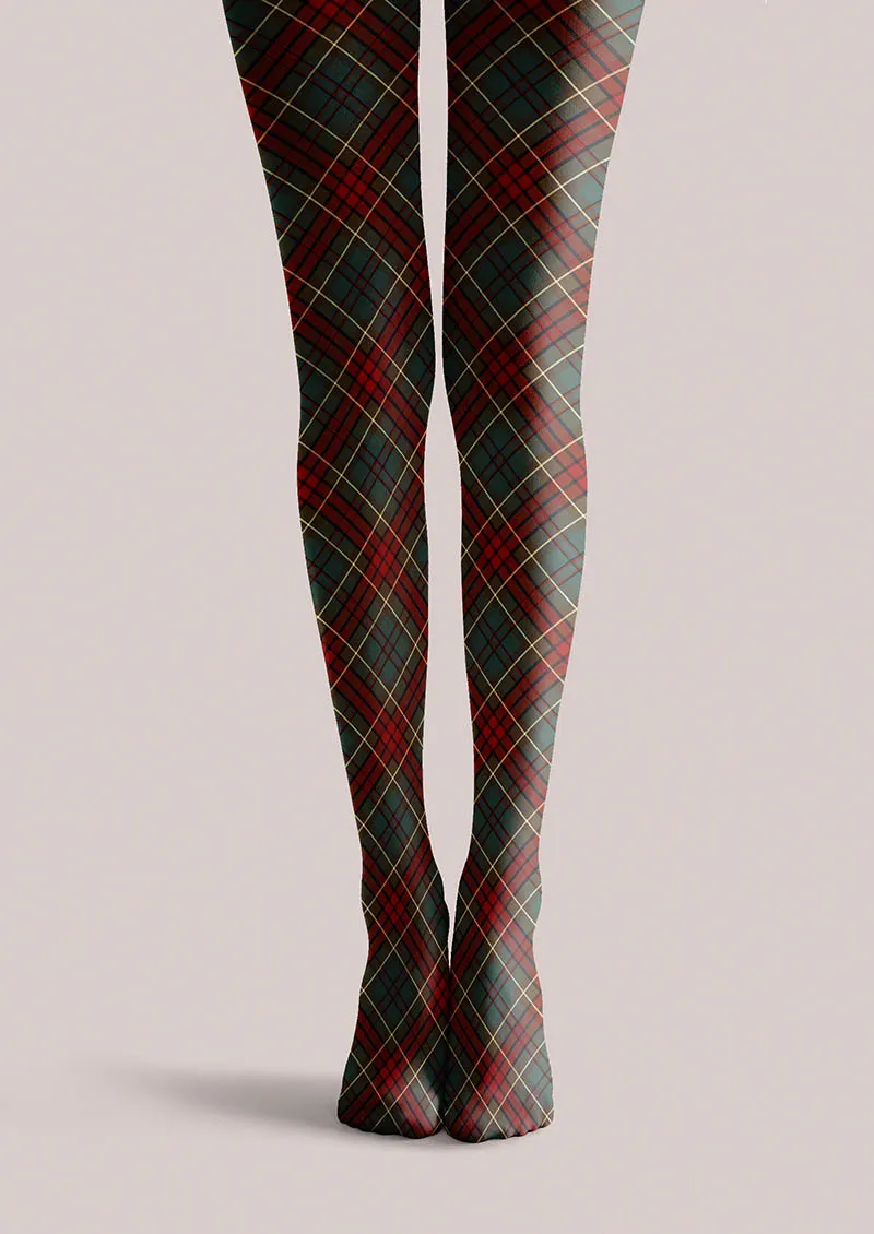 Viken Plan Christmas Holiday Plaid Story Tights Hosiery Pantyhose - Image 3