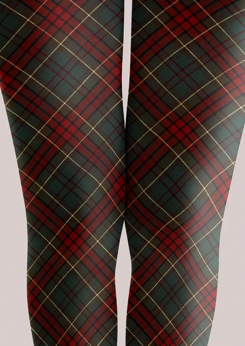Viken Plan Christmas Holiday Plaid Story Tights Hosiery Pantyhose - Image 4