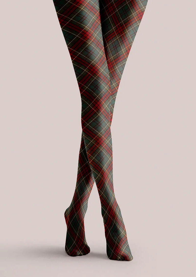 Viken Plan Christmas Holiday Plaid Story Tights Hosiery Pantyhose - Image 6
