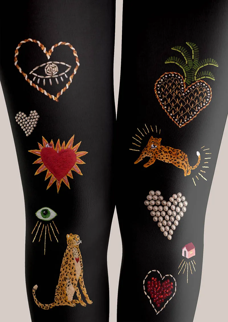Viken Plan Fun Art Icon Stitch Tights Hosiery Pantyhose - Image 4