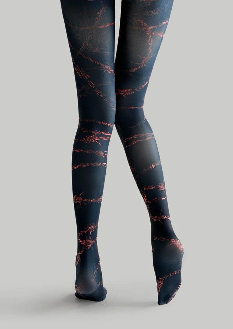Viken Plan Dark Style Printed Tights Personality Pantyhose/Tights [Infernal Chains] - Image 5