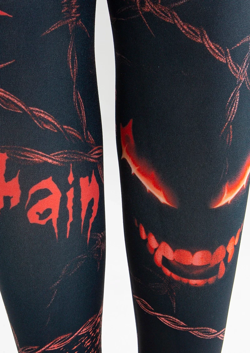 Viken Plan Dark Style Printed Tights Personality Pantyhose/Tights [Infernal Chains] - Image 6