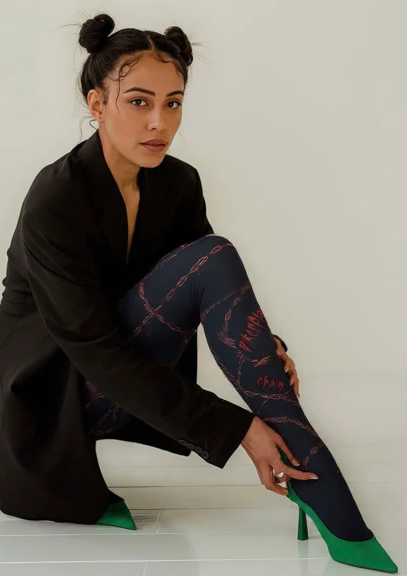Viken Plan Dark Style Printed Tights Personality Pantyhose/Tights [Infernal Chains] - Image 7
