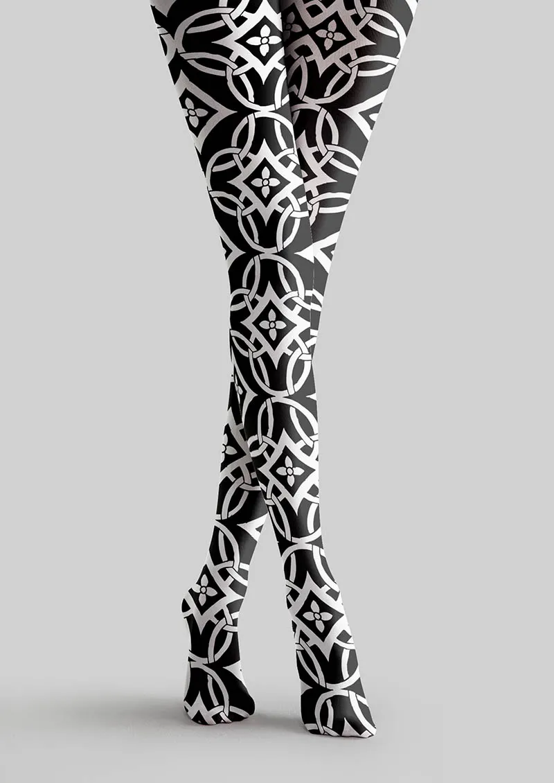 Viken Plan Interlock Print Tights Hosiery Pantyhose - Image 3