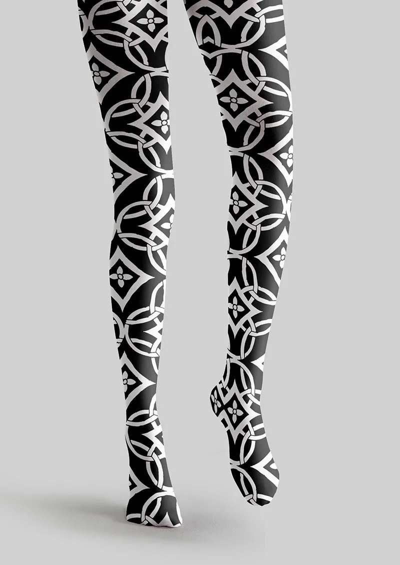 Viken Plan Interlock Print Tights Hosiery Pantyhose - Image 5