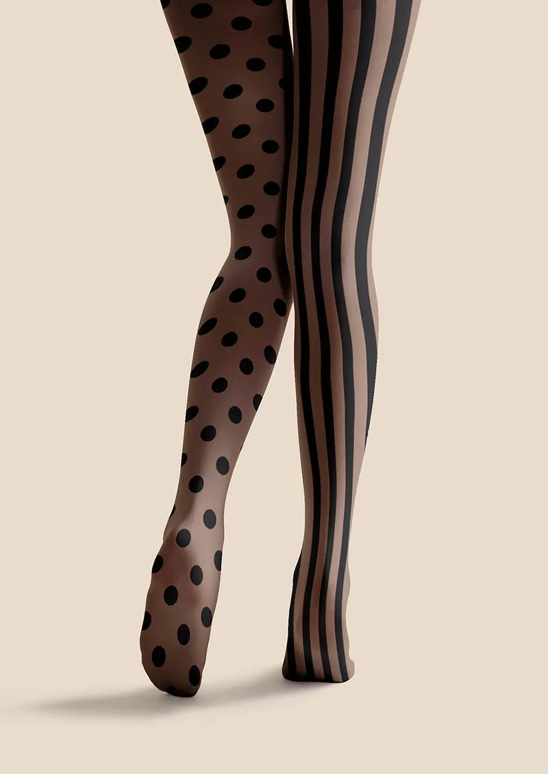 Viken Plan Latte Stripes Tights Hosiery Pantyhose - Image 5