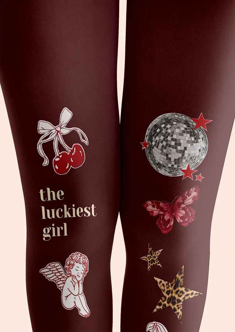 Viken Plan Valentine's Day Love Notes Tights Hosiery Pantyhose - Image 3