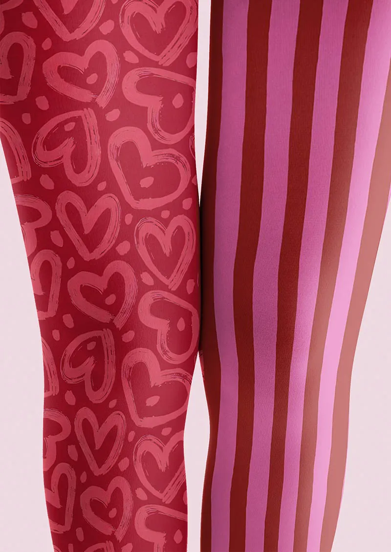 Viken Plan Valentine's Day Love Stripes Tights Hosiery Pantyhose - Image 3
