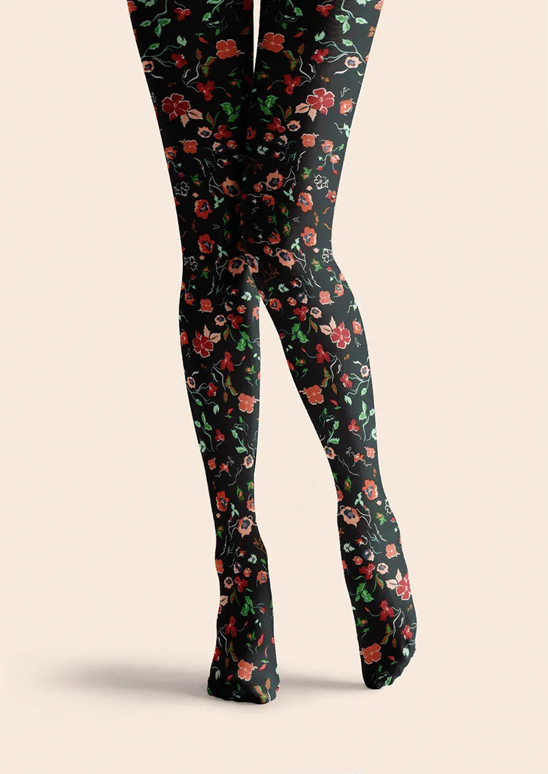 Viken Plan Midnight Bloom Tights Hosiery Pantyhose