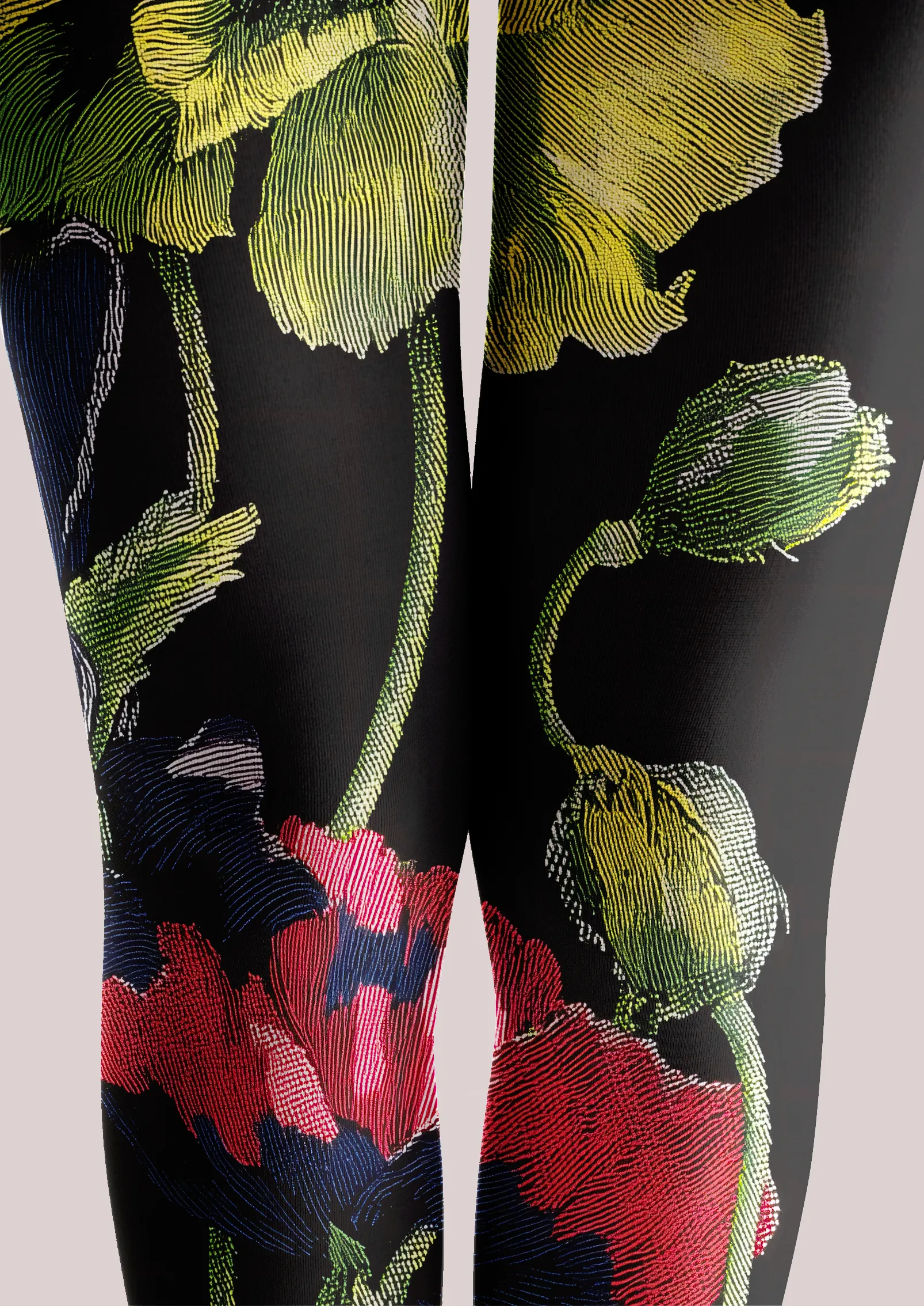 Viken Plan Midnight Flora Print Tights Hosiery Pantyhose - Image 5