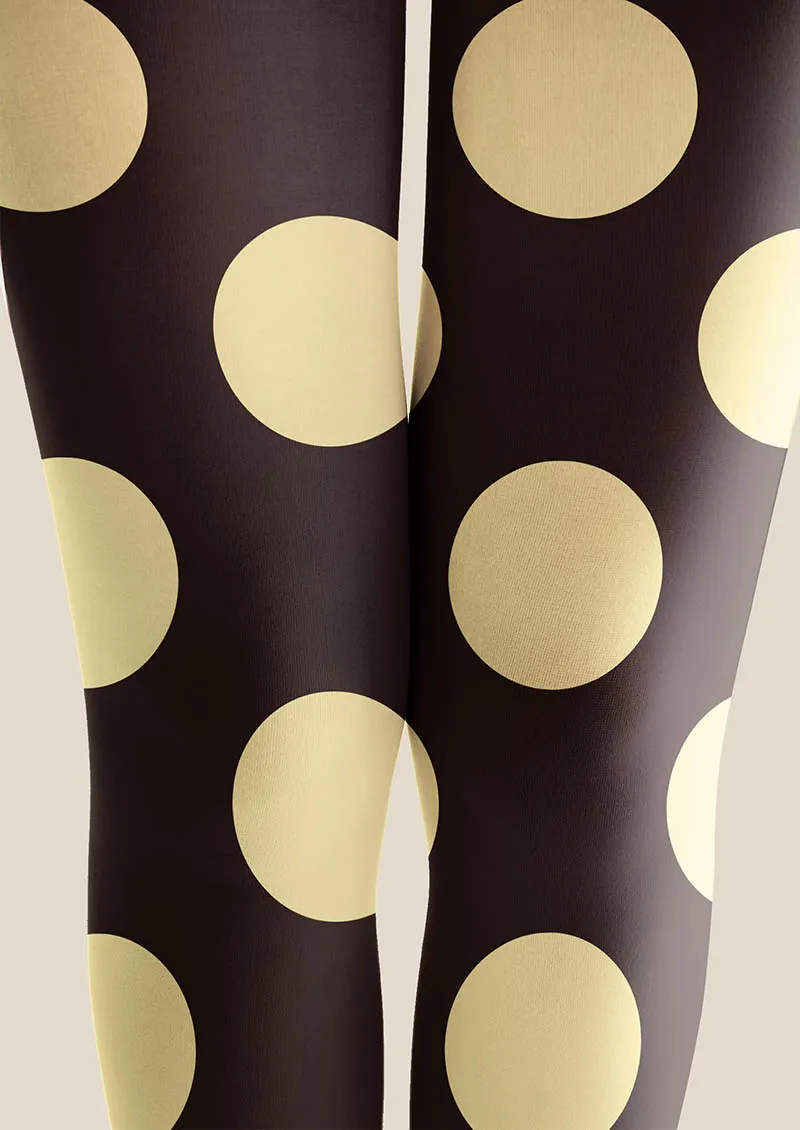 Viken Plan Pop Art Print Tights Personalized Tights/Tights [Mocha Dots] - Image 4
