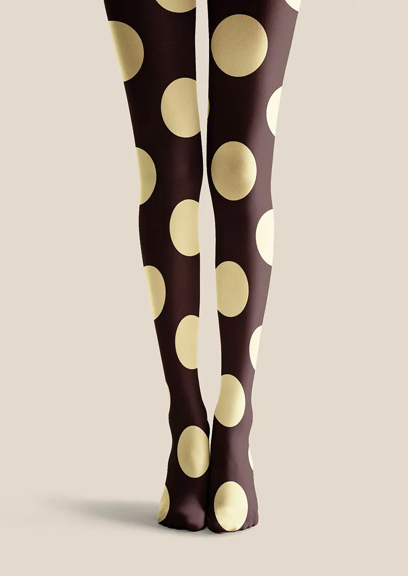 Viken Plan Pop Art Print Tights Personalized Tights/Tights [Mocha Dots] - Image 5