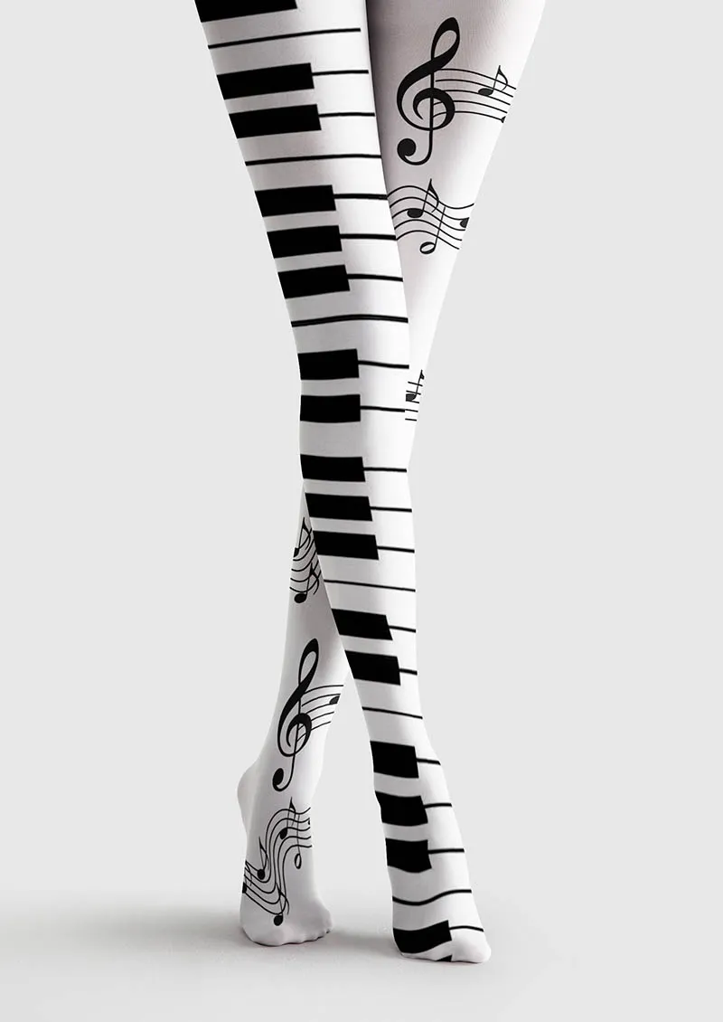Viken Plan Musical elements Music Lines Tights Hosiery Pantyhose - Image 4