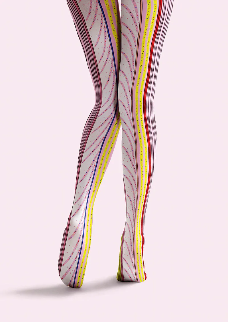 Viken Plan Neon Flow Lines Tights Hosiery Pantyhose - Image 5