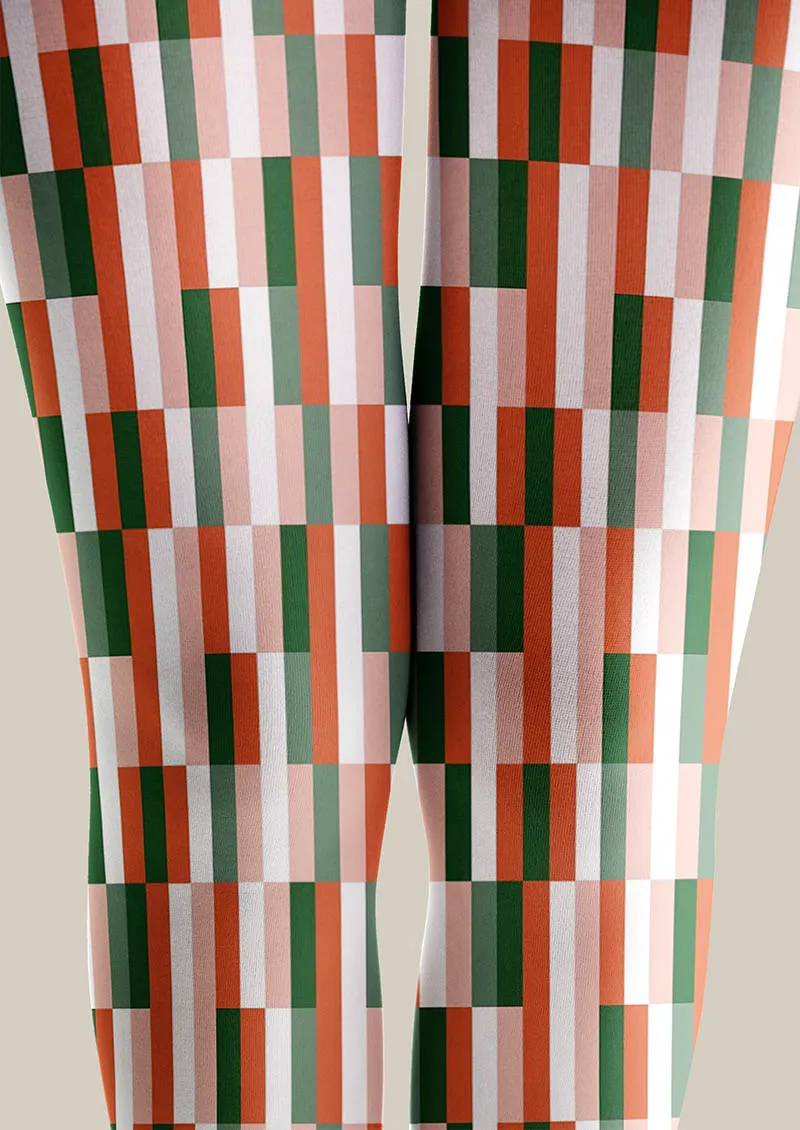 Viken Plan Christmas Fun Art Neon Stripes Tights Hosiery Pantyhose - Image 4