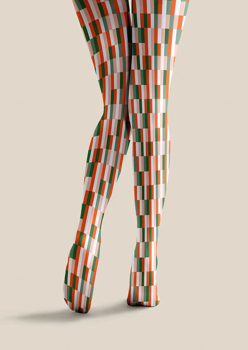 Viken Plan Christmas Fun Art Neon Stripes Tights Hosiery Pantyhose - Image 5