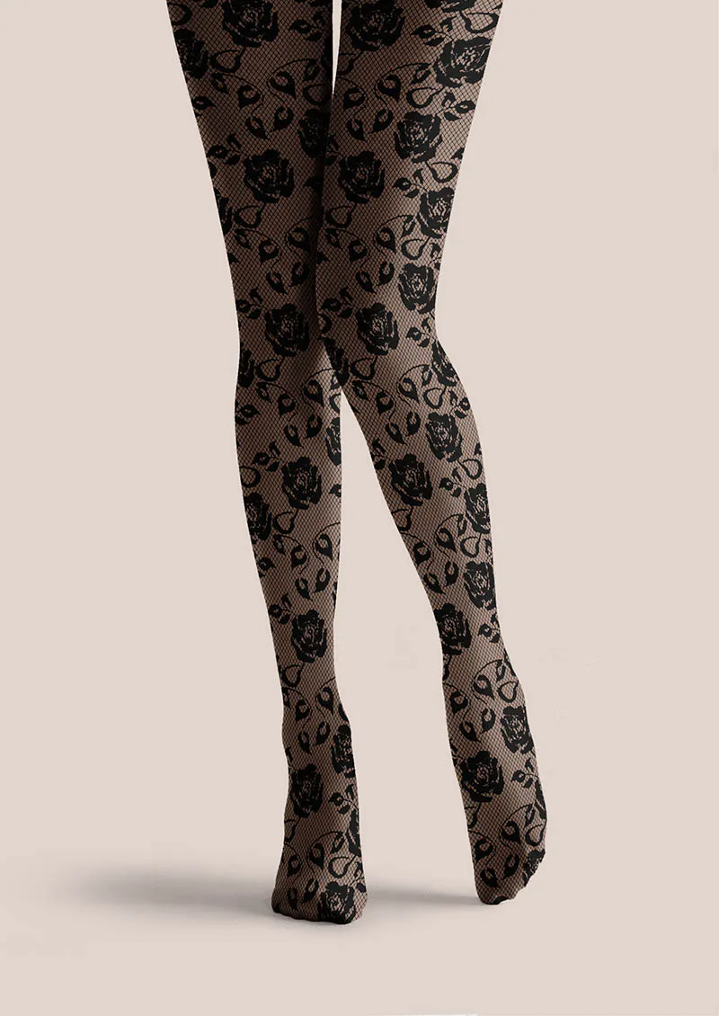 Viken Plan Lace Print Noir Bloom Tights Hosiery Pantyhose - Image 3