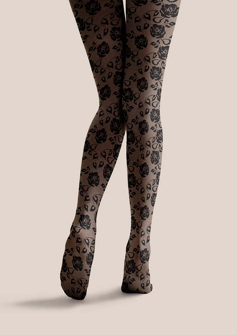 Viken Plan Lace Print Noir Bloom Tights Hosiery Pantyhose - Image 5