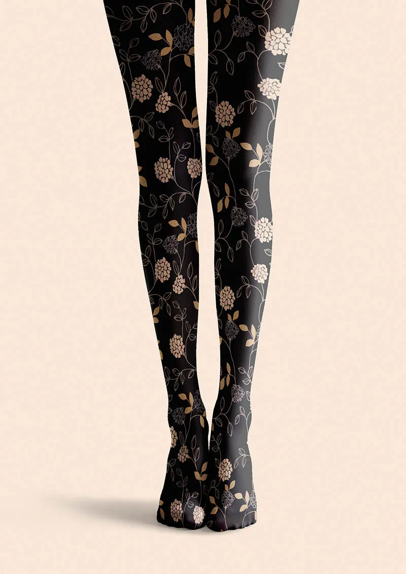 Viken Plan Noir Blossom Tights Hosiery Pantyhose