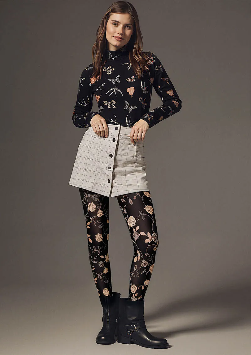 Viken Plan Noir Blossom Tights Hosiery Pantyhose - Image 2