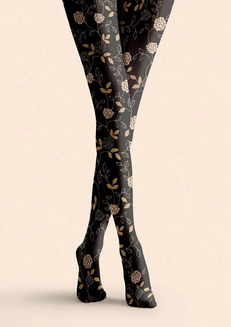 Viken Plan Noir Blossom Tights Hosiery Pantyhose - Image 3