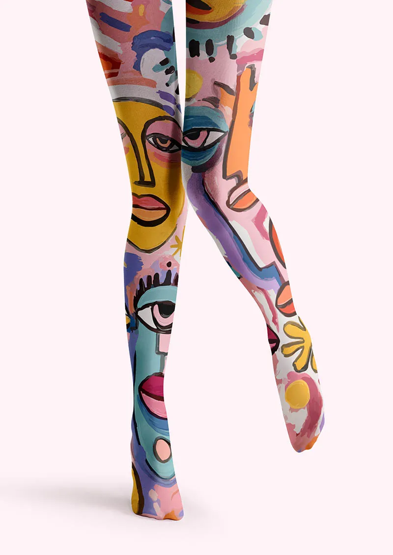 Viken Plan Abstract Art Picasso Form Tights Hosiery Pantyhose - Image 3