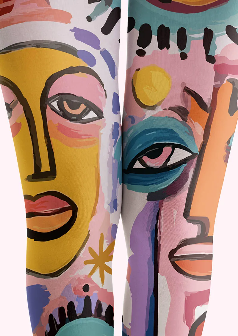 Viken Plan Abstract Art Picasso Form Tights Hosiery Pantyhose - Image 4