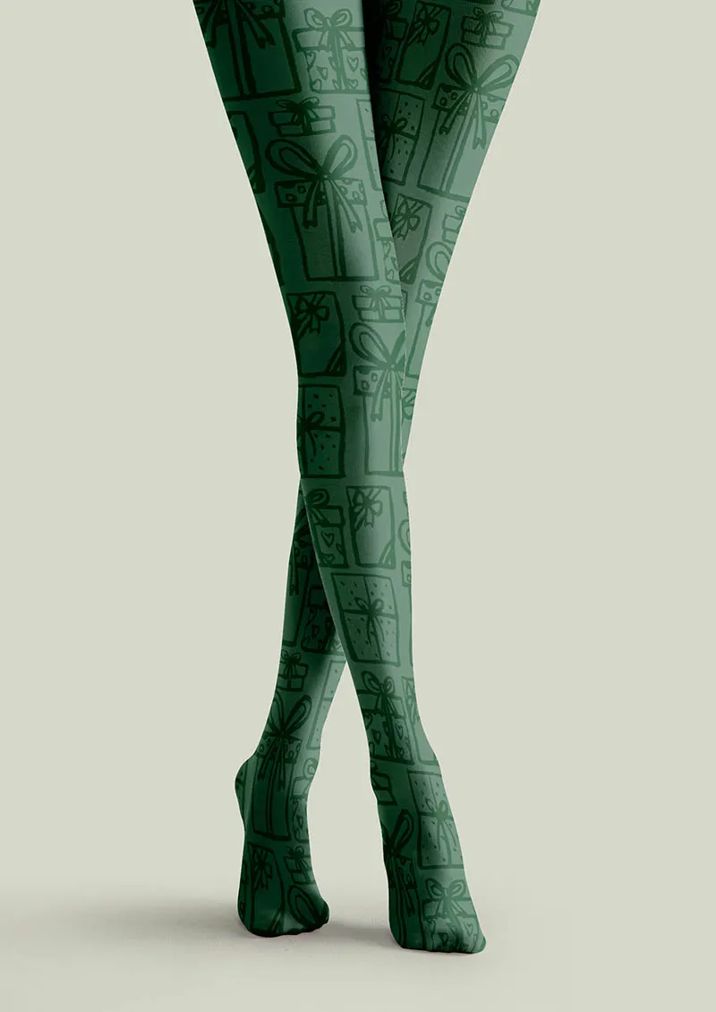 Viken Plan Christmas Fun Art Pine Carol Tights Hosiery Pantyhose - Image 5