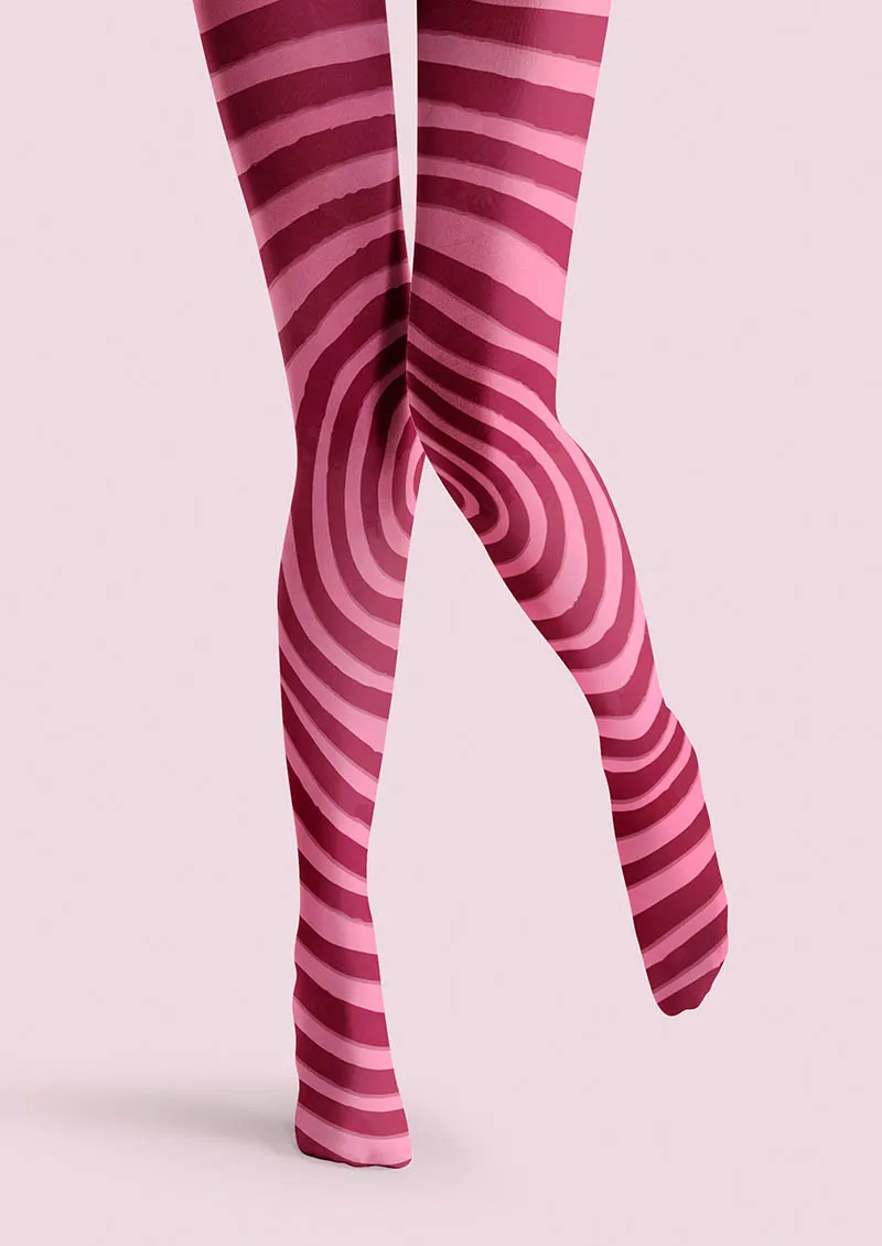 Viken Plan Pink Swirl Tights Hosiery Pantyhose - Image 3