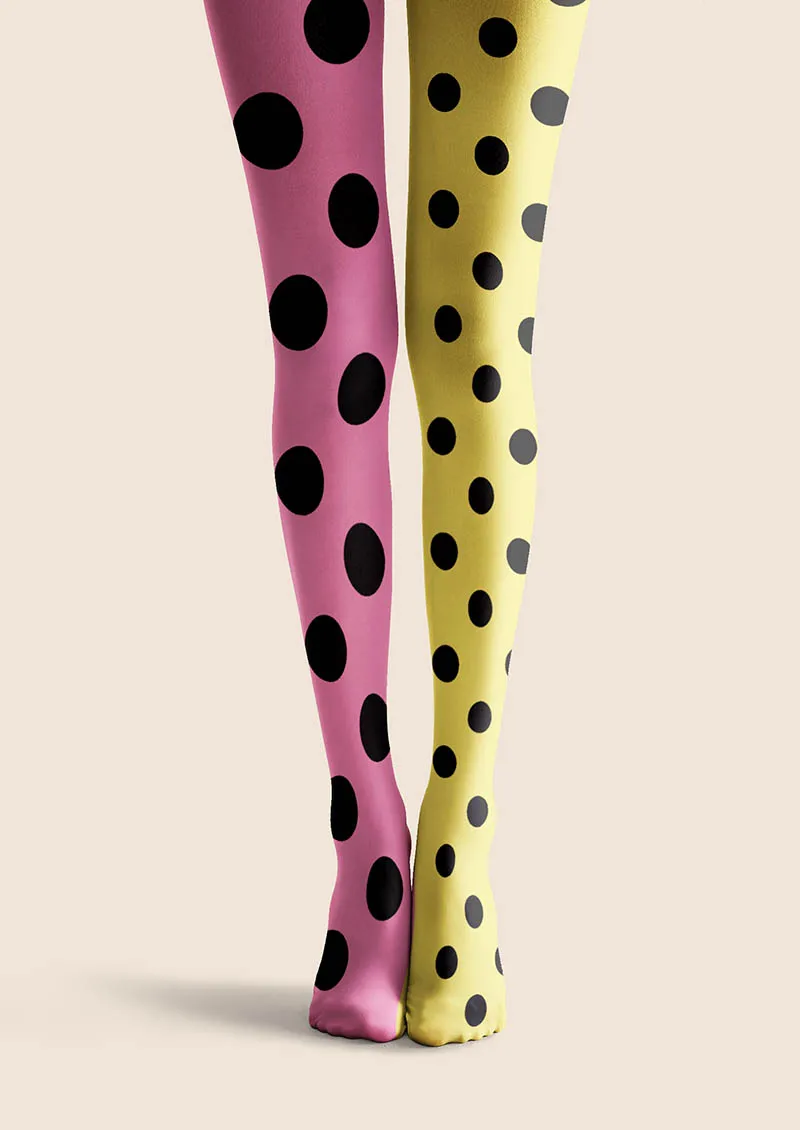 Viken Plan Pink-Yellow Dots Tights Hosiery Pantyhose - Image 5