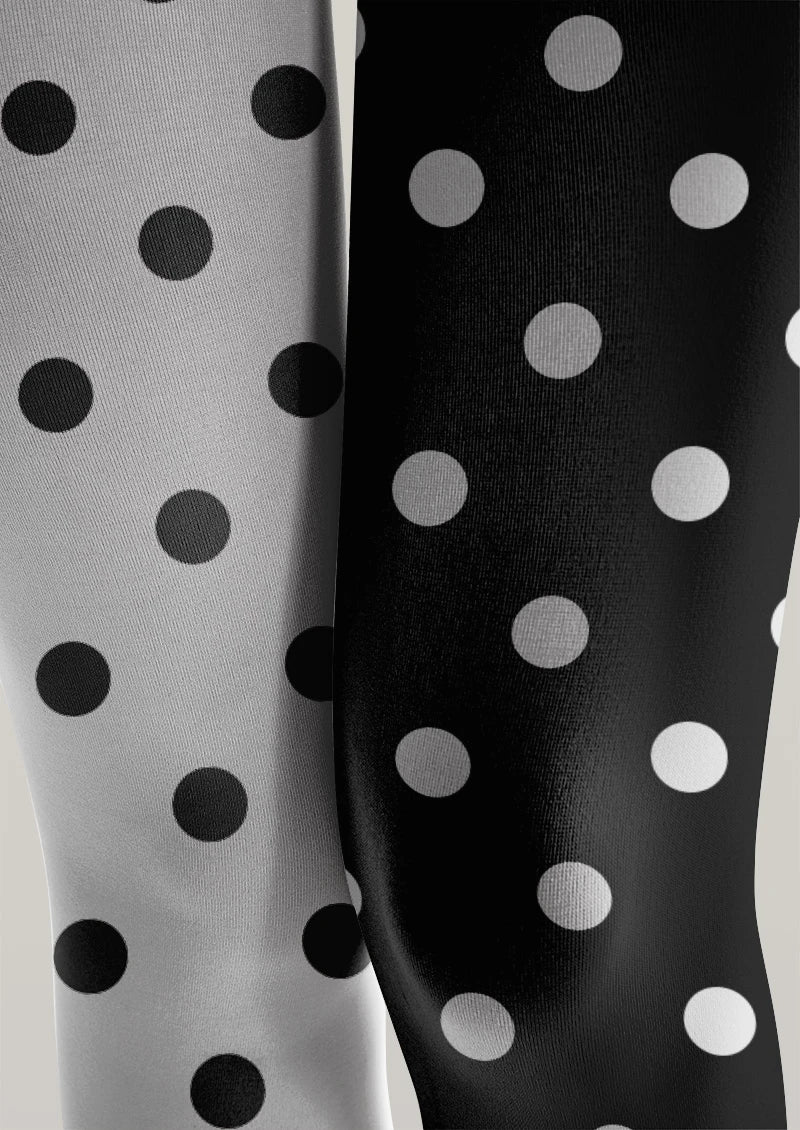 Viken Plan Polka Dot Contrast Tights Hosiery Pantyhose - Image 3