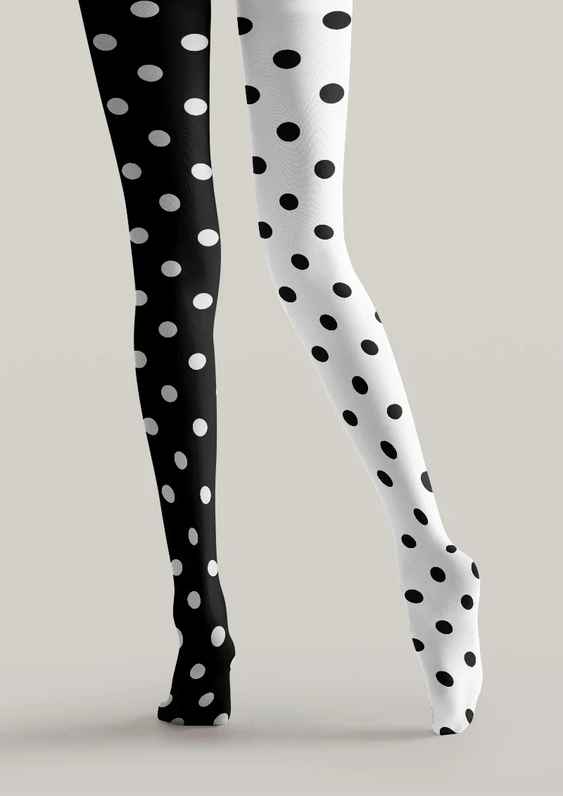 Viken Plan Polka Dot Contrast Tights Hosiery Pantyhose - Image 4