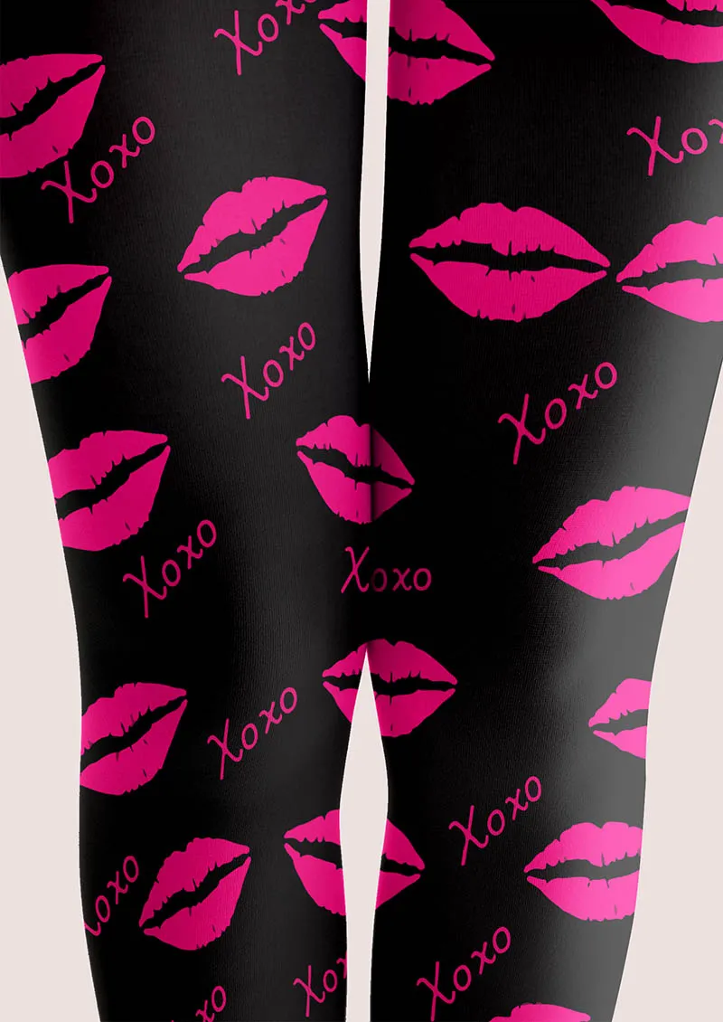 Viken Plan Valentine's Day Pop Heart Beat Tights Hosiery Pantyhose - Image 2