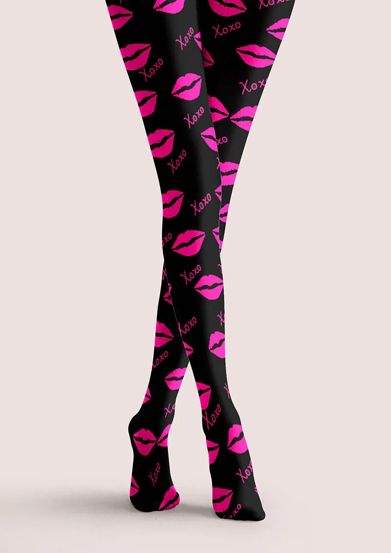 Viken Plan Valentine's Day Pop Heart Beat Tights Hosiery Pantyhose - Image 4