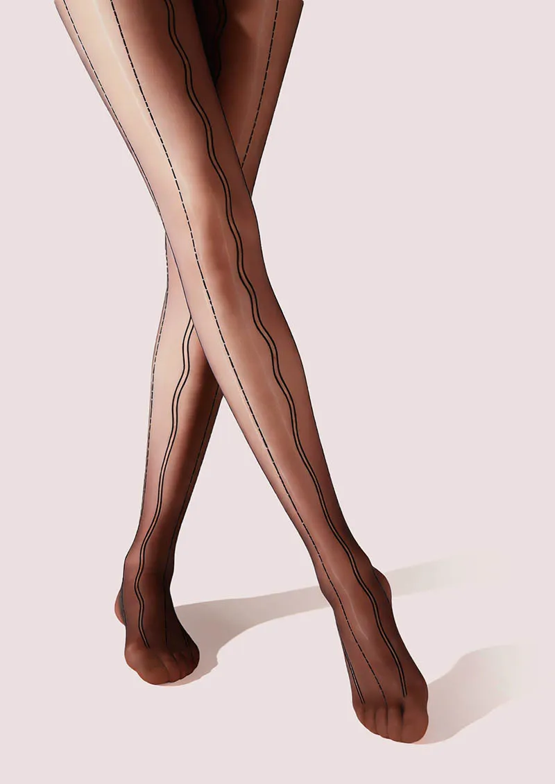 Viken Plan Radio wave lace jacquard Tights Hosiery Pantyhose