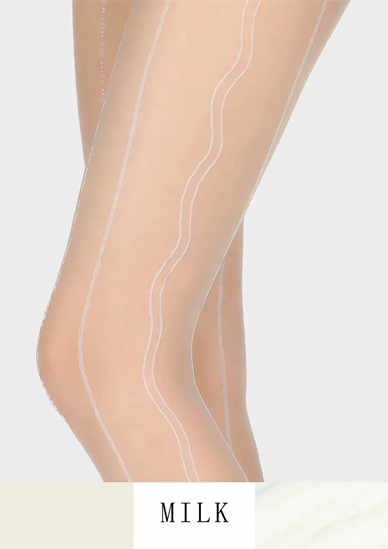 Viken Plan Radio wave lace jacquard Tights Hosiery Pantyhose - Image 11