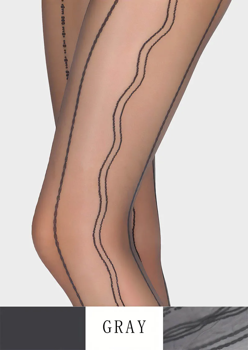 Viken Plan Radio wave lace jacquard Tights Hosiery Pantyhose - Image 14