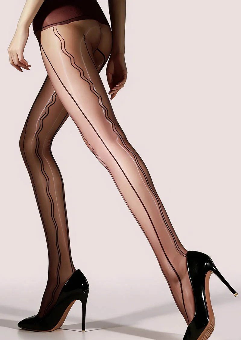 Viken Plan Radio wave lace jacquard Tights Hosiery Pantyhose - Image 2