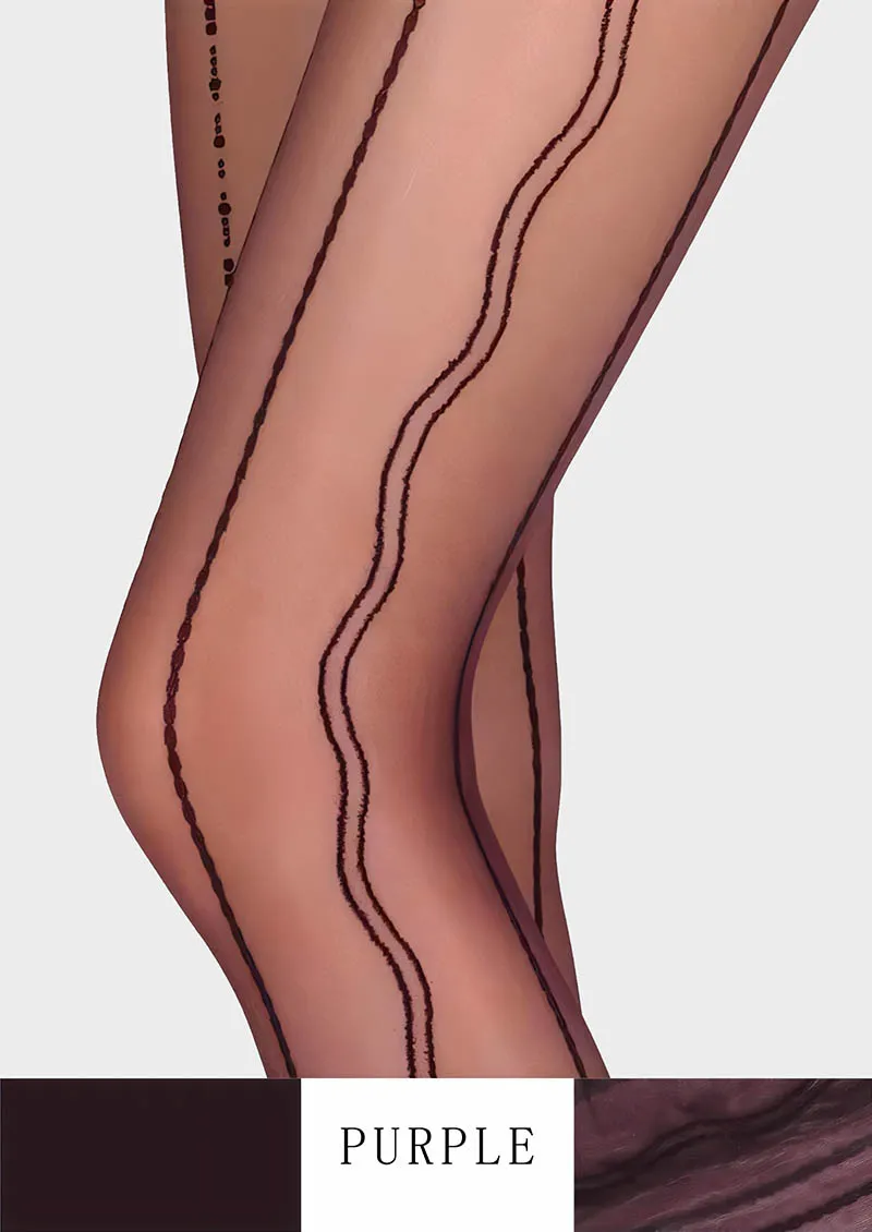 Viken Plan Radio wave lace jacquard Tights Hosiery Pantyhose - Image 4