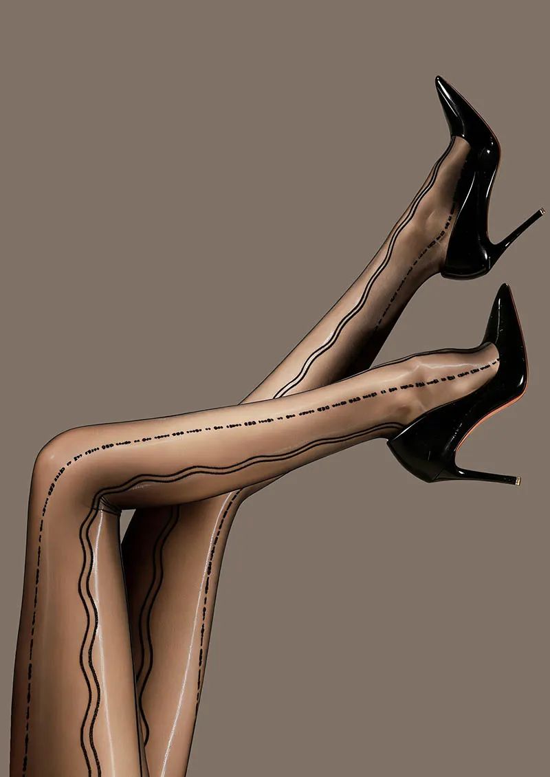 Viken Plan Radio wave lace jacquard Tights Hosiery Pantyhose - Image 5